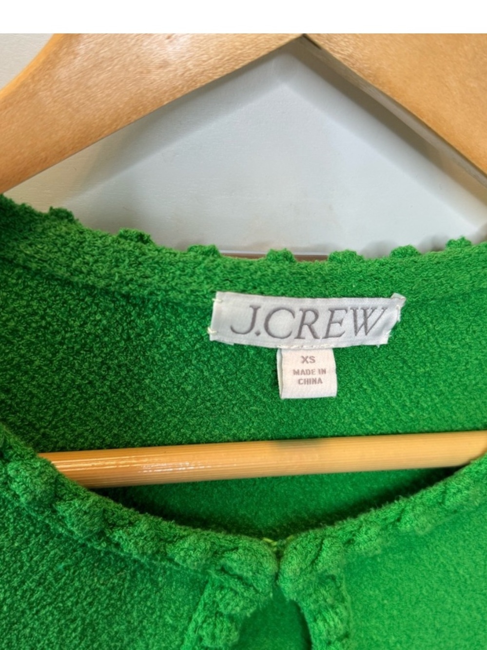 J Crew Sweater Women Odette Lady Jacket Boucle Preppy in Kelly Green Size XS - Picture 4 of 5